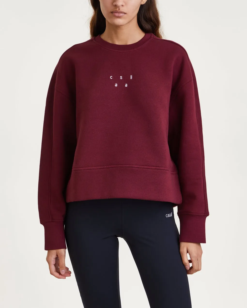 Casall   Sweater Boxy Crew Neck Red 